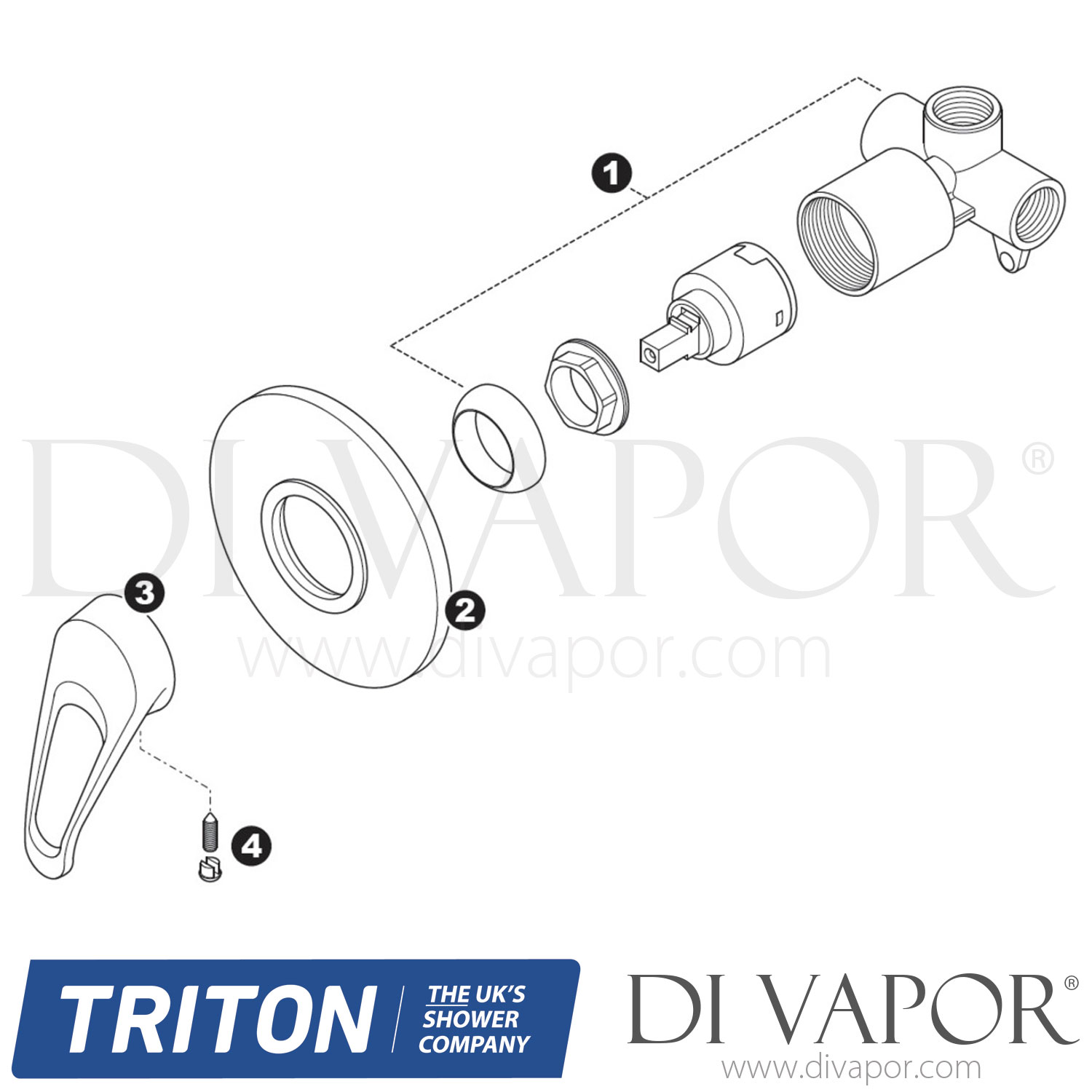 Triton Polaris Manual Mixer Shower Spare Parts TR DV 555
